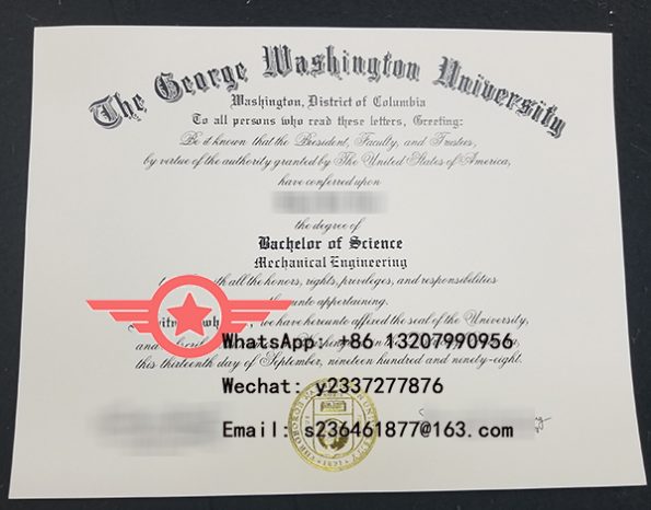 GWU Bachelor of Science in Mechanical Engineering fake degree sample