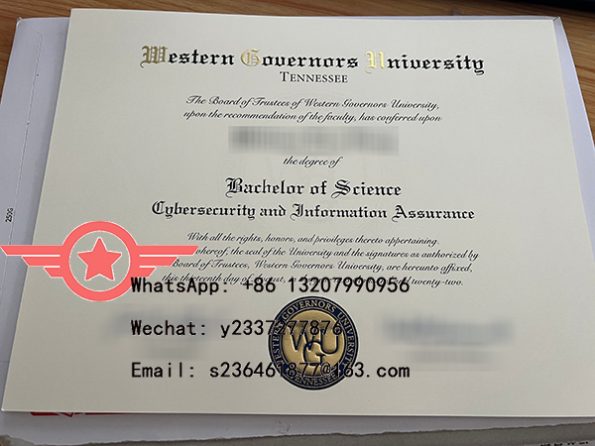 WGU BSc Cybersecurity and Information Assurance fake degree sample