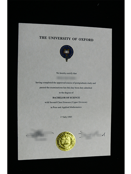 Sample fake degree from Oxford University 1983