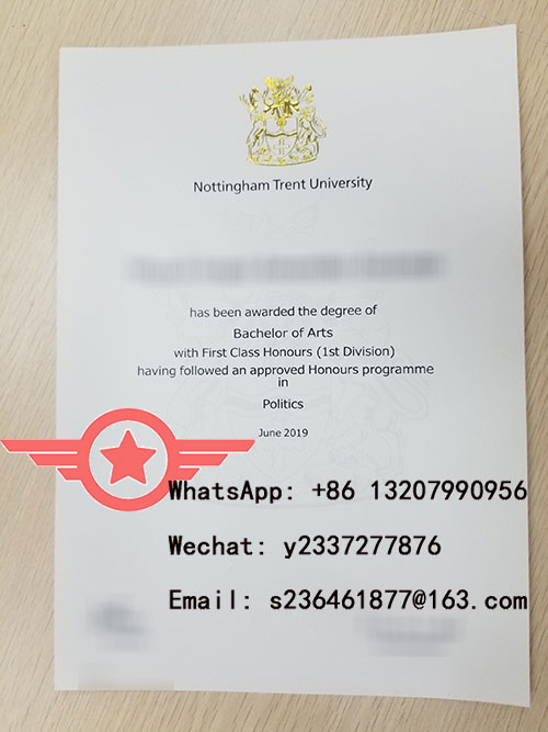 Nottingham Trent University BA fake degree sample