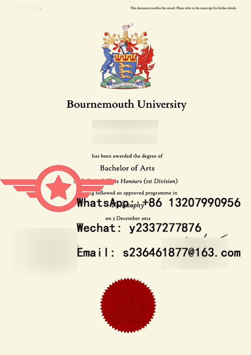 Bournemouth University Bachelor of Engineering fake certificate sample