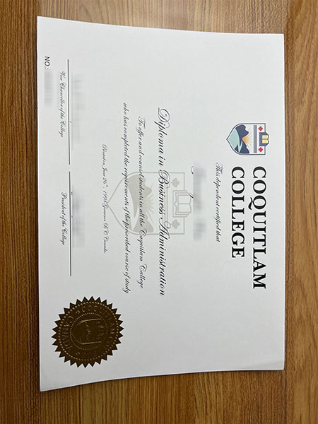 Coquitlam College Business Administration fake diploma sample