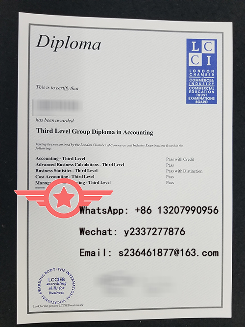 LCCI Accounting Level 3 Group Fake Diploma Sample