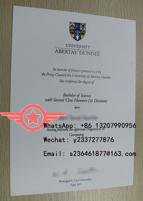 Abertay University BSc fake certificate sample 2017 version