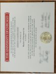 UChi Master of Arts in Business fake degree certificate sample