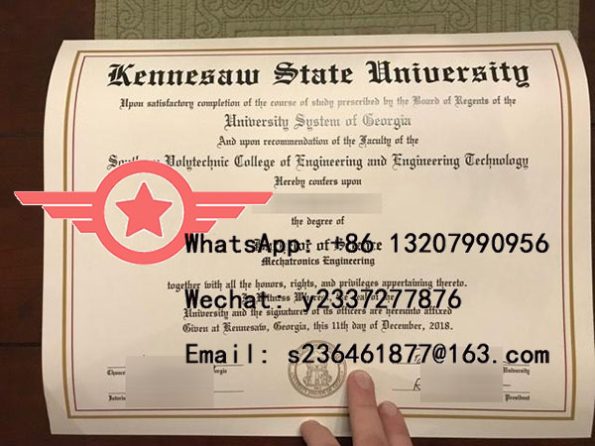 KSU Bachelor of Science in Software Engineering Fake Degree Sample