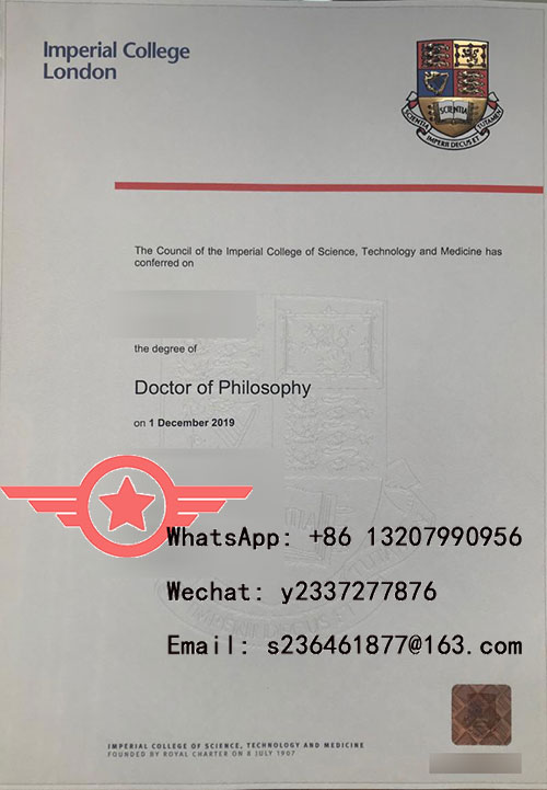 Imperial College London Ph.D. fake degree sample