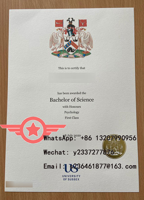 University of Sussex BSc fake diploma sample