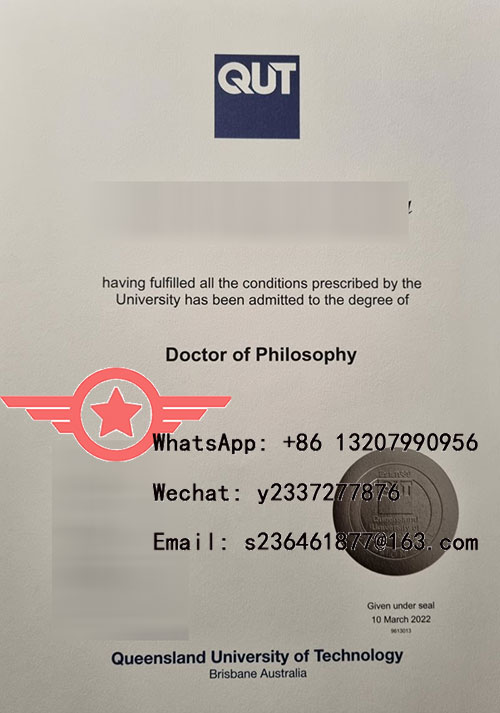 QUT Doctor of Philosophy fake certificate sample