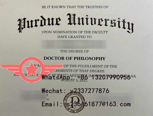 Purdue University Master of Science in Industrial Engineering fake diploma sample
