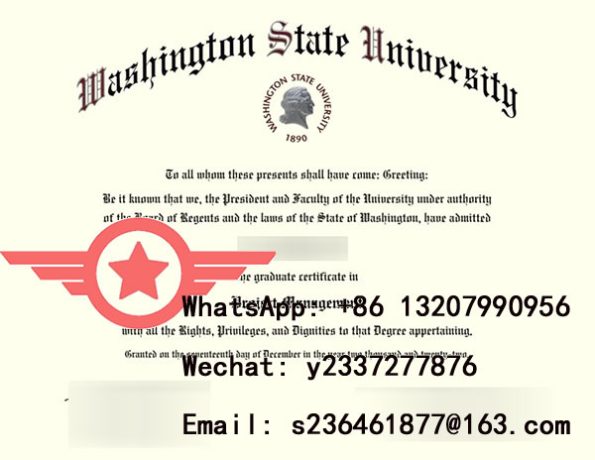 WSU Bachelor of Arts in Business Administration fake certificate sample