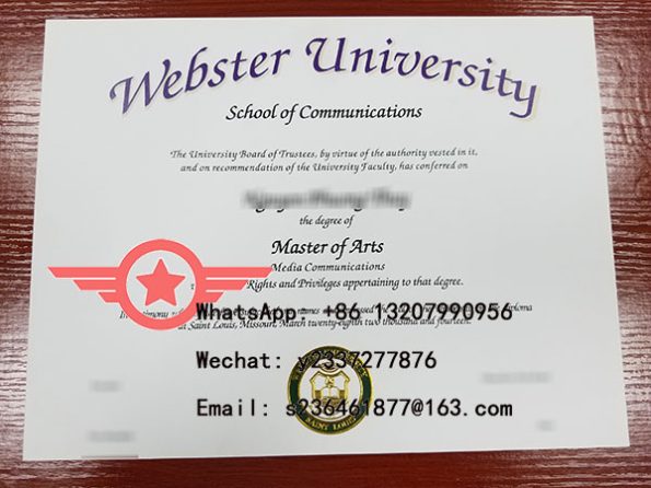 Webster University M.A. fake diploma sample