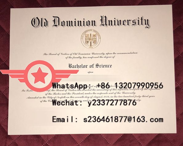 ODU Master of Science in Education fake certificate sample