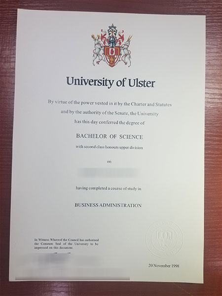 University of Ulster BSc fake certificate sample 2019 version