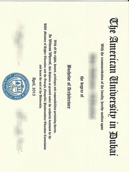 AUD Bachelor of Architecture fake diploma sample