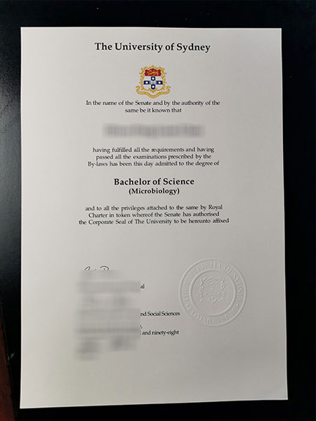 USYD Bachelor of Science fake diploma sample