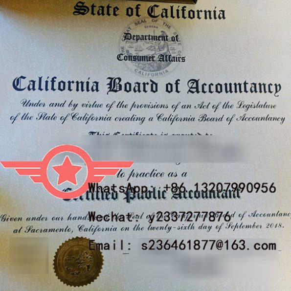 California CPA fake certificate sample