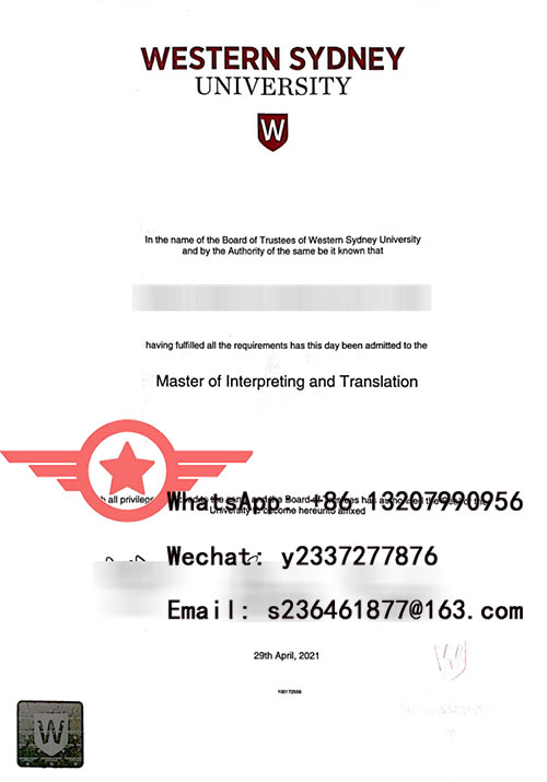 Western Sydney University Master of Interpretation and Translation fake degree sample