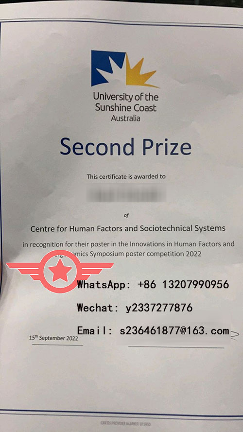 UniSC Bachelor of Science fake certificate sample
