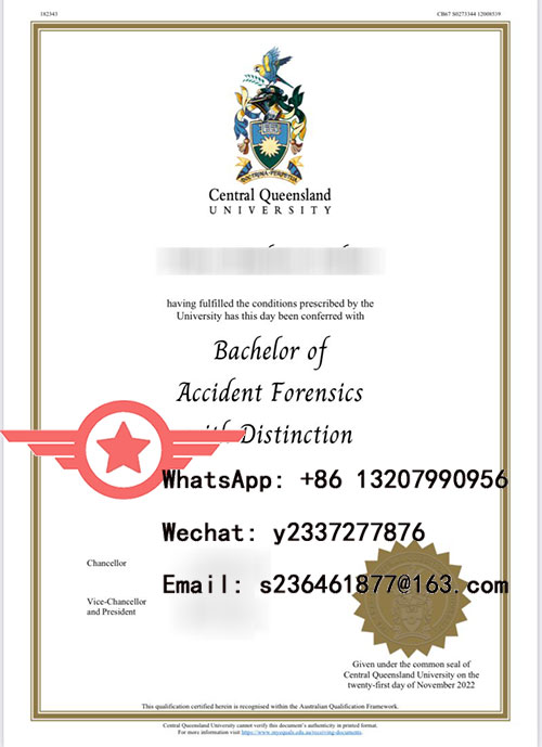 CQUniversity MBA fake diploma sample