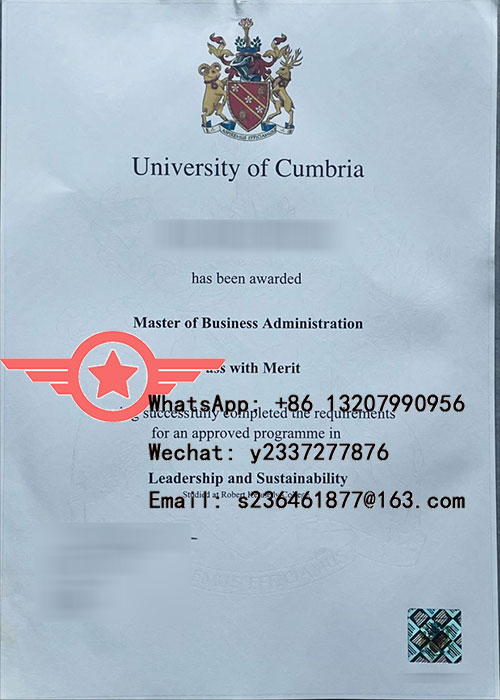University of Cumbria MBA fake degree sample