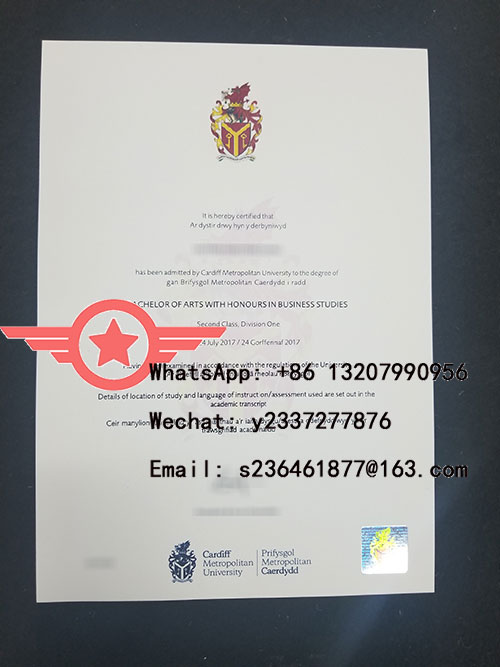 Cardiff Metropolitan University Data Science MSc fake diploma sample