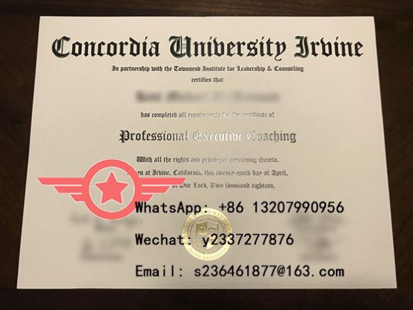 Concordia University Irvine M.A. fake degree sample