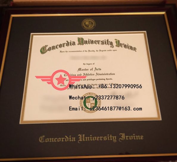 Concordia University Irvine M.A. fake degree sample