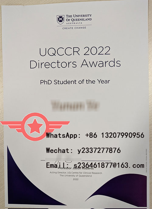 UQ Doctor of Philosophy fake certificate sample
