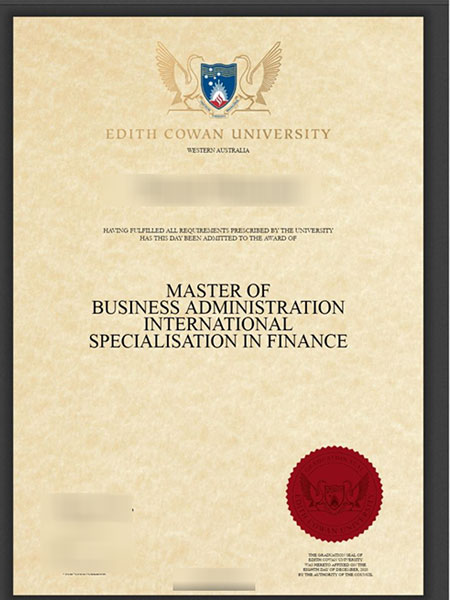 ECU MBA fake diploma sample