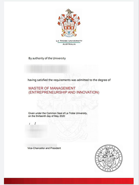 La Trobe University Master of Management fake diploma sample