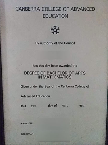 UC Mathematics Bachelor of Arts fake degree sample