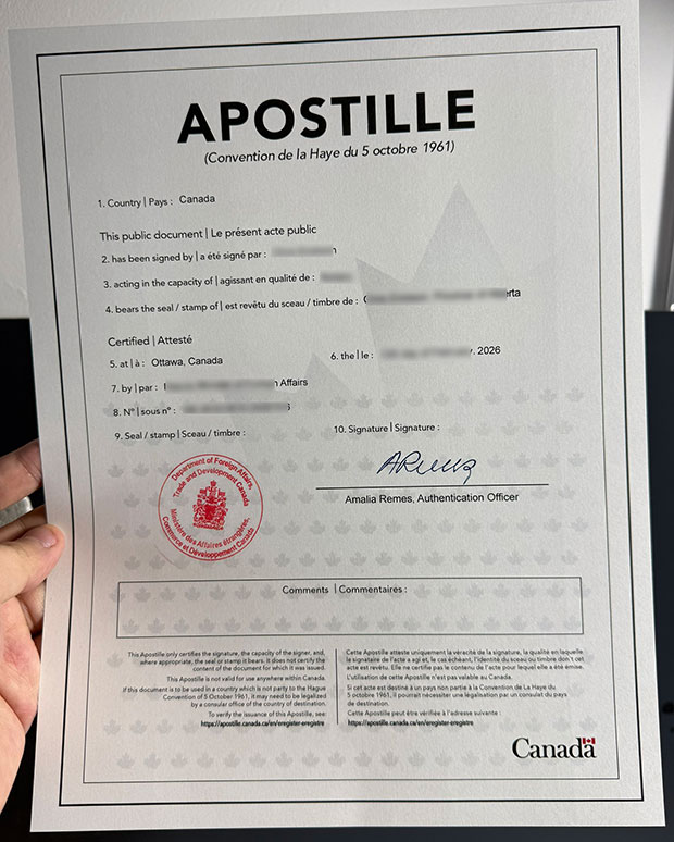 How can I obtain the Hague certification documents? Certified samples from Canada, Hague