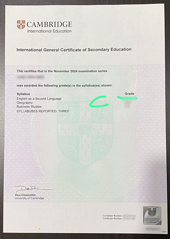 the holographic effect of the latest igcse certificates