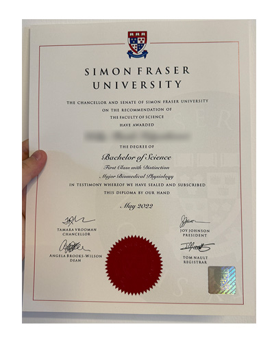 Diploma from Simon Fraser University