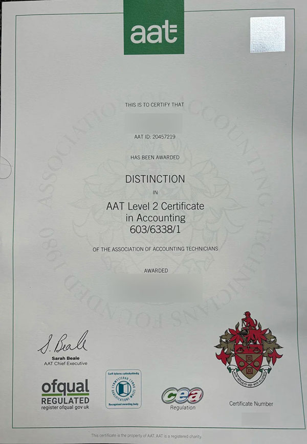 What is an AAT certificate? AAT Certificate 1
