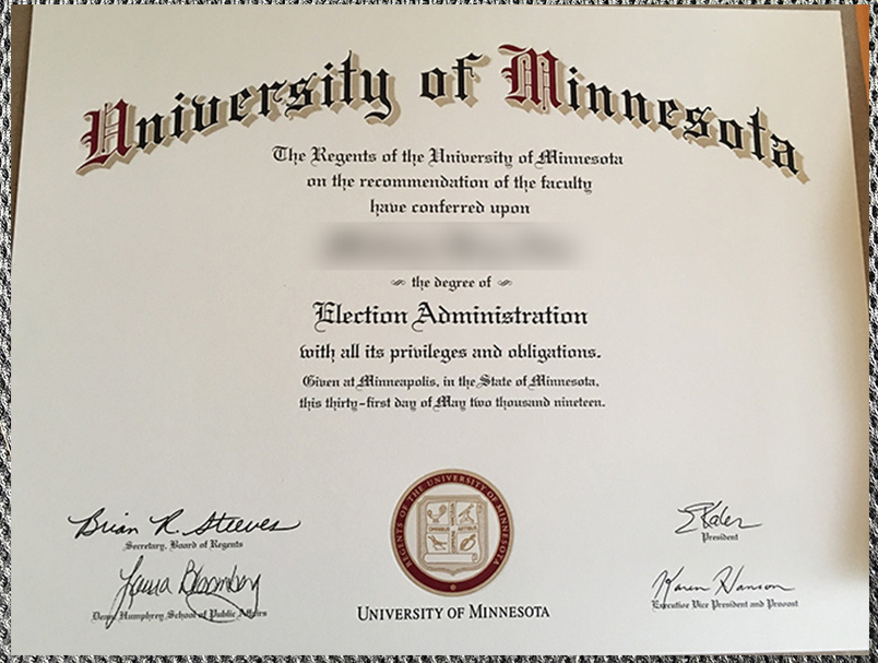 Certificate From The University Of Minnesota5 1