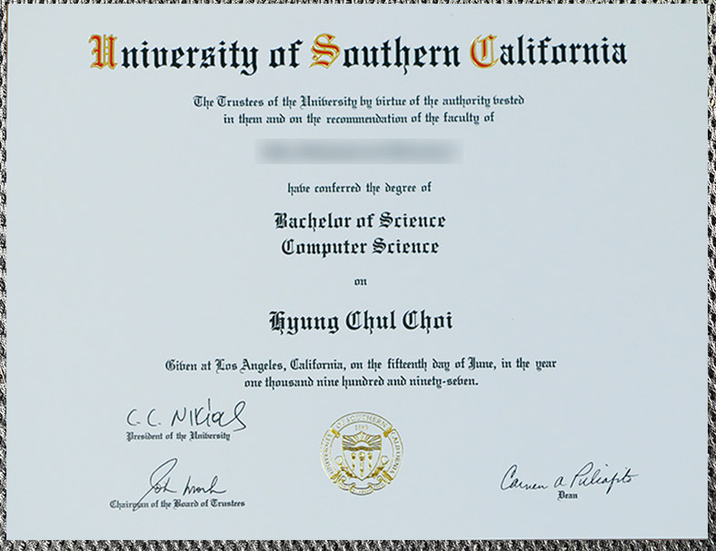Certificate from the University of Southern California certificate from the university of southern california