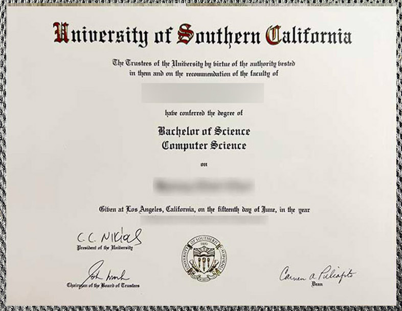 Certificate from the University of Southern California certificate from the university of southern california