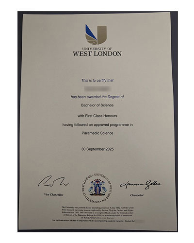 how long does it take to order a degree from the university of west london through the website?