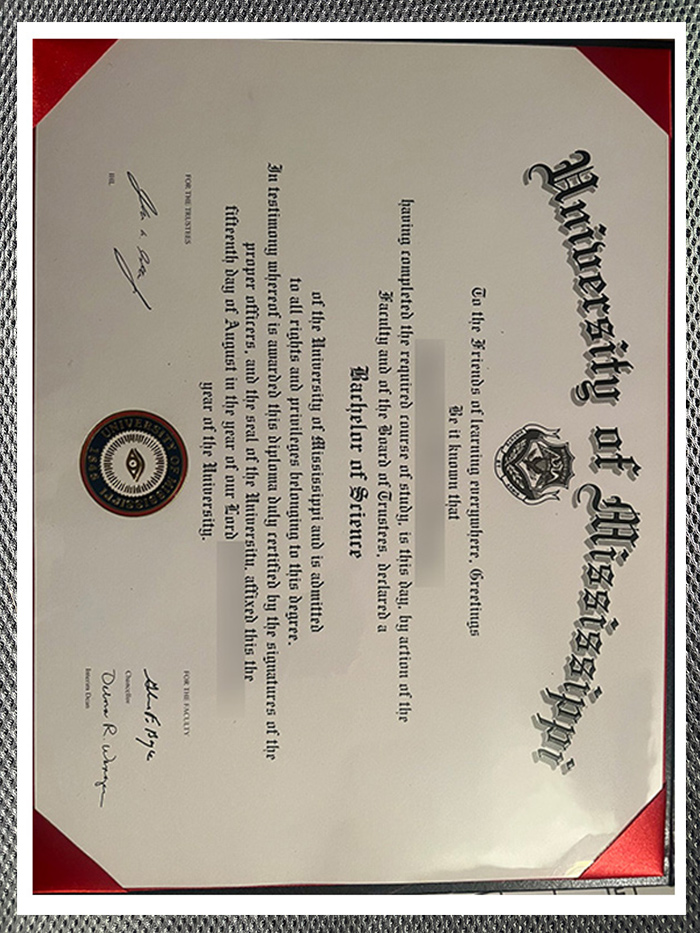 latest sample display of mississippi university certificates
