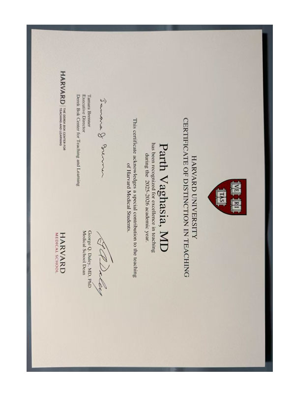 Harvard University diploma certificate