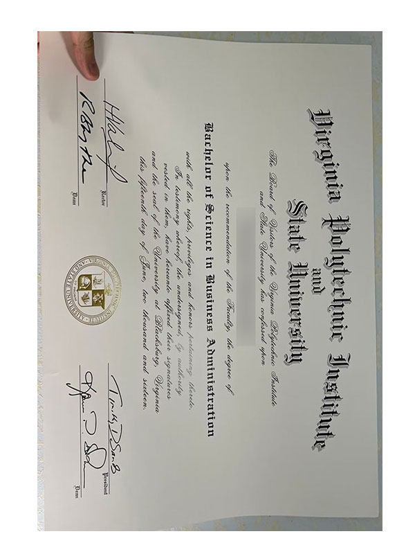 Diploma from Virginia Tech