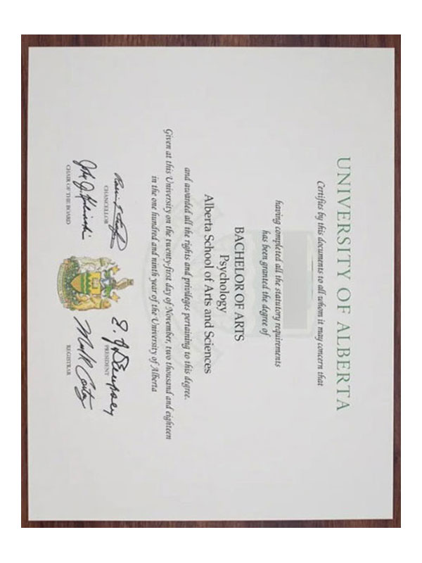 what is the alberta university degree certificate like?