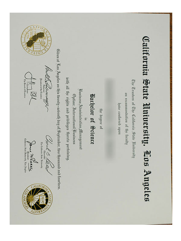 Latest sample display of certificates and diplomas from California State University