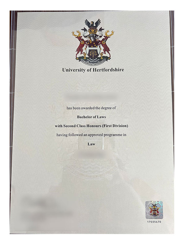 Order the diploma certificate of the University of Hertfordshire online