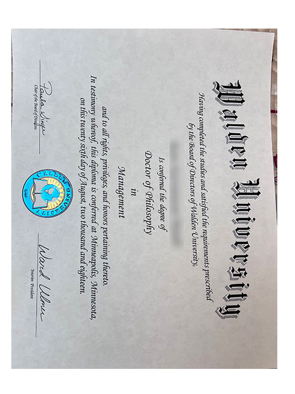 latest sample display of walden university certificates