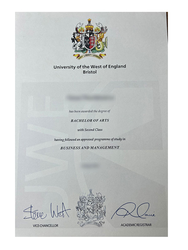 Which website can I use to purchase the degree certificate of the University of West England?