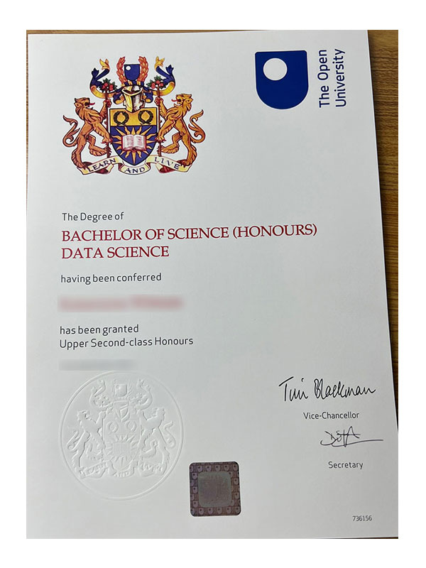what is the british open university degree certificate like?