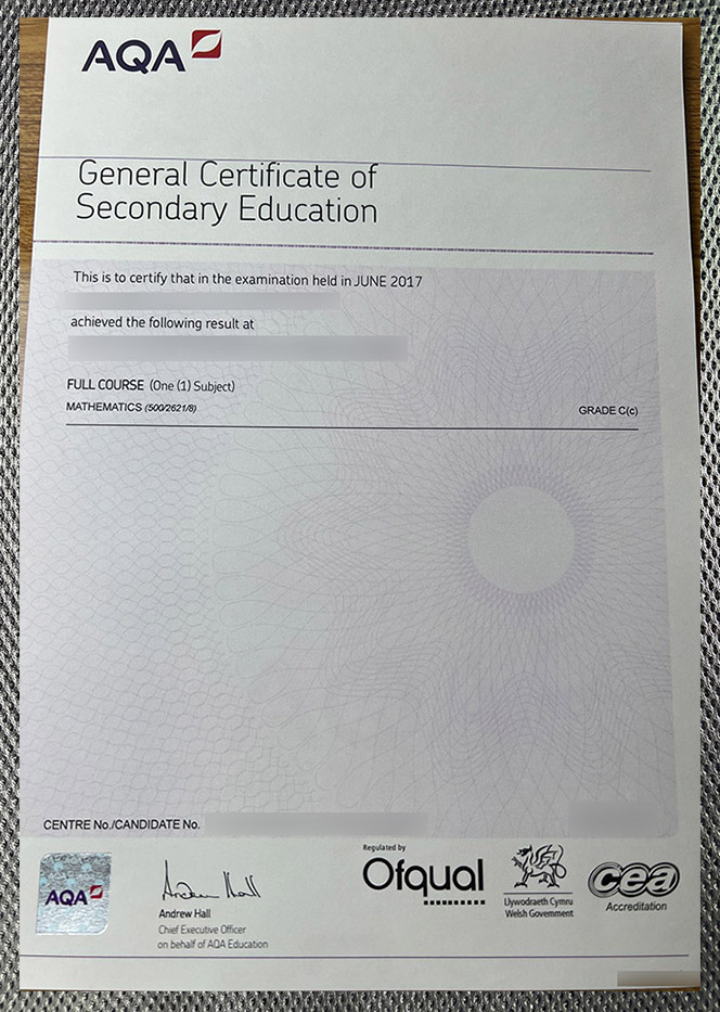 Latest sample display of AQA GCSE certificates latest sample display of aqa gcse certificates